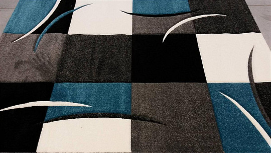 Tapis pièce moderne MOND MERINO turquoise