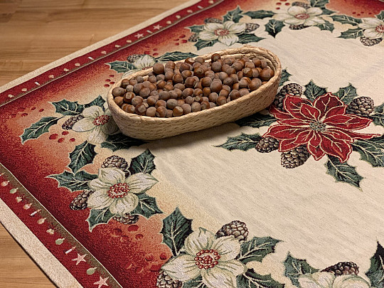 Nappe tapisserie Rose de Noël DIBAR