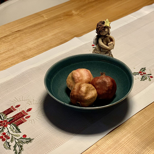 Nappe et foulards de Noël brodés BOUGIE