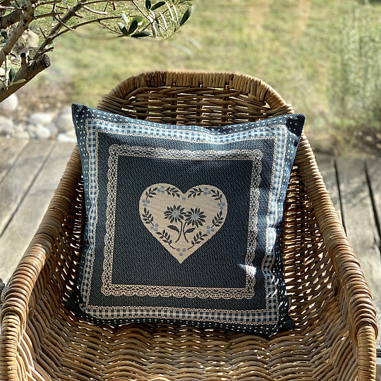Housse de coussin Gobelin COUNTRY ROOM bleu