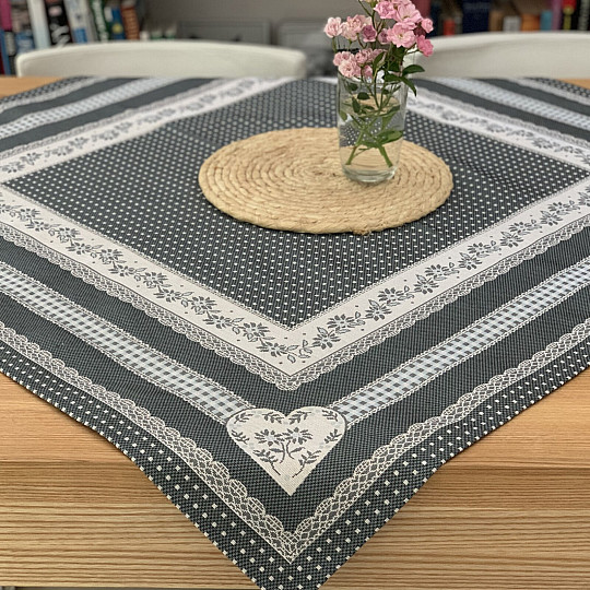 Nappe tapisserie et châle SELSKÁ JIZBA gris
