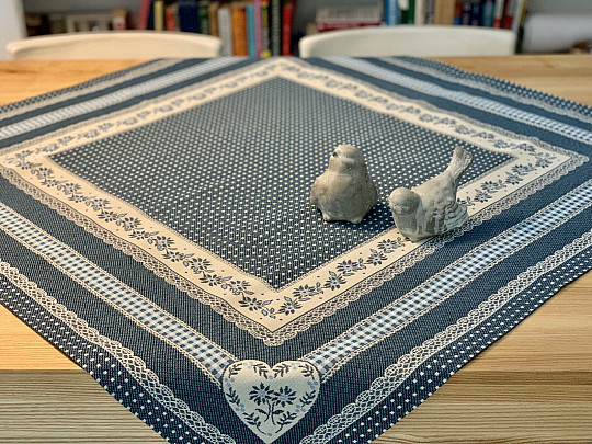 Nappe tapisserie et châle SELSKÁ JIZBA bleu