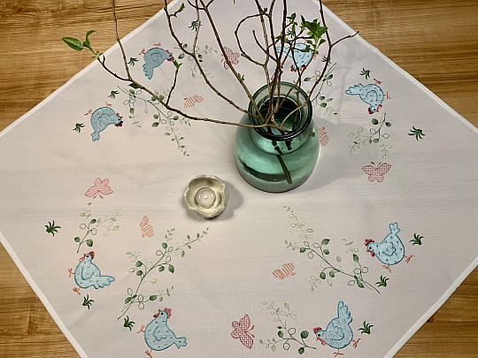 Nappes et foulards brodés SLEPIČKY bleu