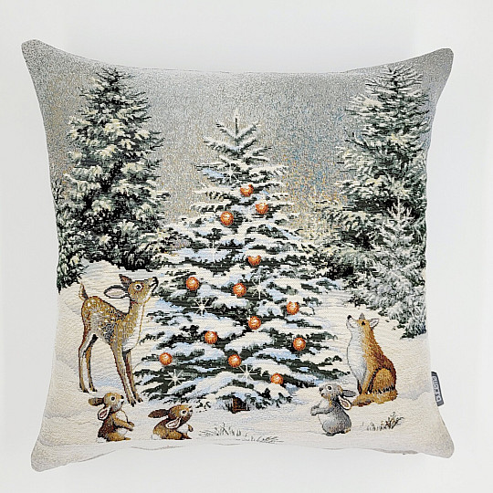 Couverture tapisserie de Noël ANIMAUX À L&#39;ARBRE