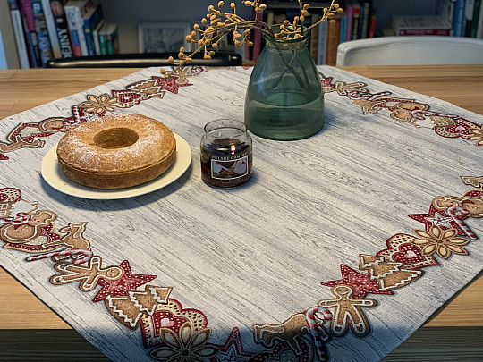 Nappe et écharpe en tapisserie PAIN DÉPICES DE NOËL