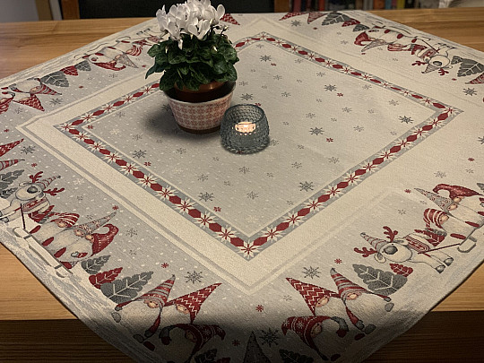 Nappe et écharpe en tapisserie LUTINS DE NOËL