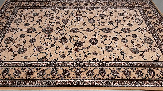 Tapis classique en laine ORIENT crème et bleu