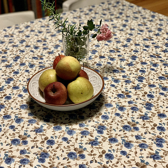 Nappe LAURA - petites fleurs bleues