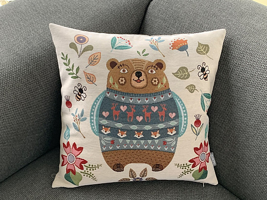 Housse de coussin tapisserie MERRY ANIMALS 2