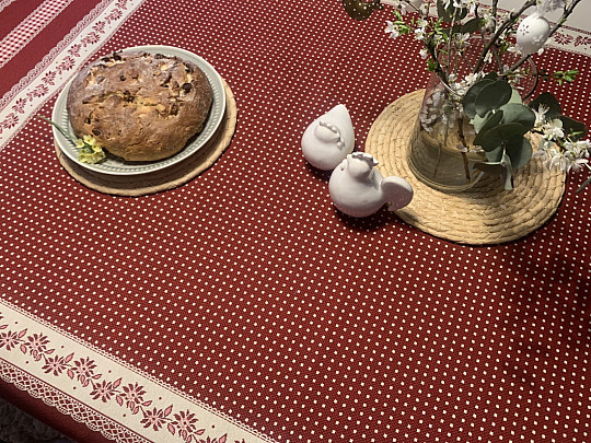 Nappe tapisserie et châle SELSKÁ JIZBA rouge