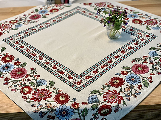 Nappe tapisserie, foulard FLEURS PEINTES