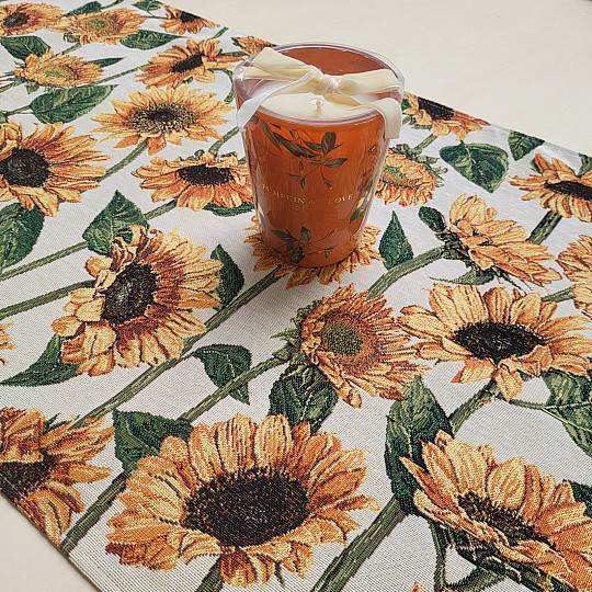Nappe tapisserie et écharpe TOURNESOL