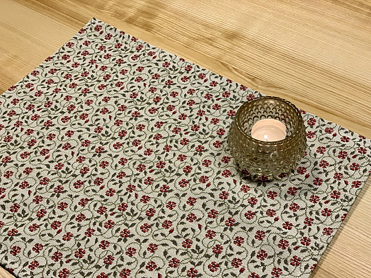 Nappe tapisserie, Foulard fleurs vintage