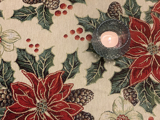 Nappe tapisserie, écharpe NOËL ROSE BARDI