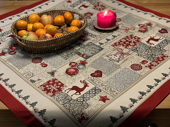 Nappe tapisserie, écharpe JOYEUX NOËL