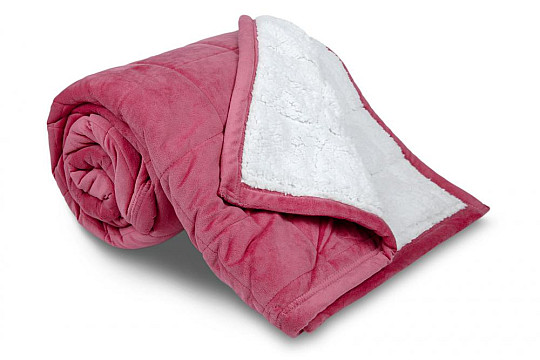 Couverture microfibre EXTRA douce MOUTON couture vieux rose