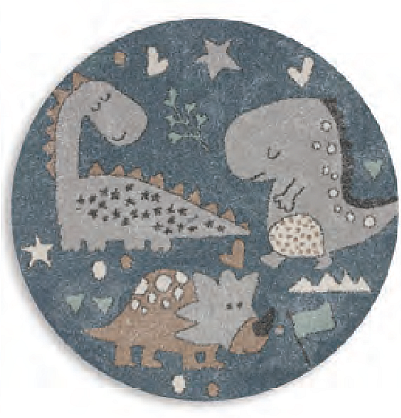 Tapis rond enfant ROMA dinosaures