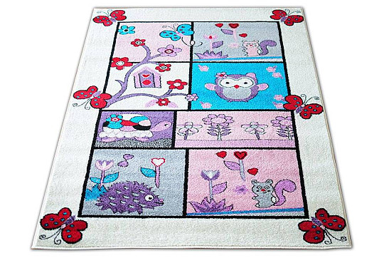 Tapis enfant ANIMAUX crème