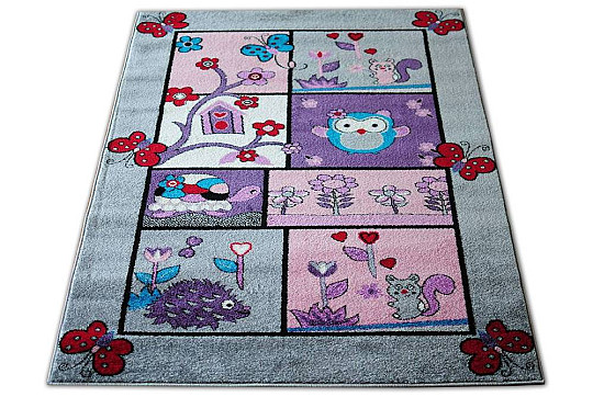 Tapis enfant ANIMAUX gris