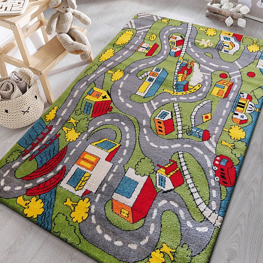 Tapis enfant MONDO Cesty gris