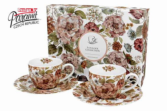 Lot de 2 tasses à expresso blanches Pastel Flowers 90 ml
