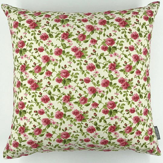 Housse décorative LAURA petite fleur rose