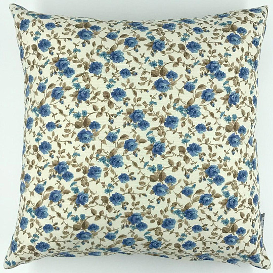 Housse décorative LAURA petite fleur bleue