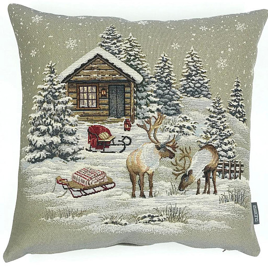 Housse tapisserie de Noël PAYSAGE D&#39;HIVER