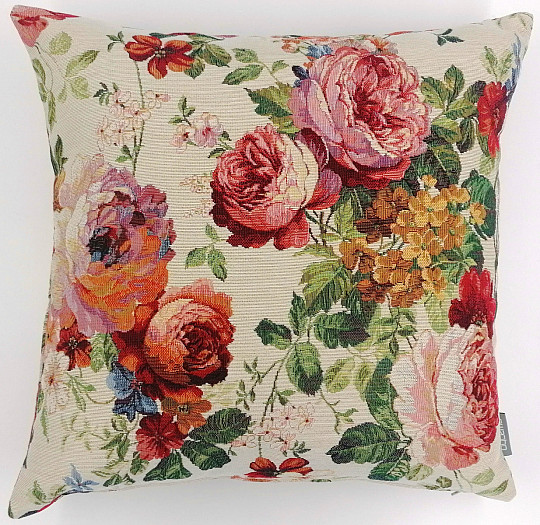 Taie oreiller tapisserie CRÈME ROSE