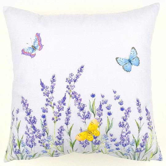 Housse décorative Lavande avec papillons 40x40