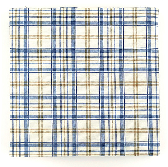 Coussins de chaise Laura carreaux bleu