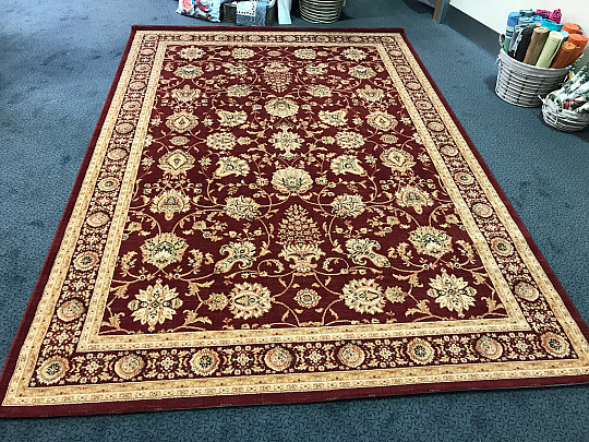 Tapis en laine luxueux PRAGUE rouge/beige