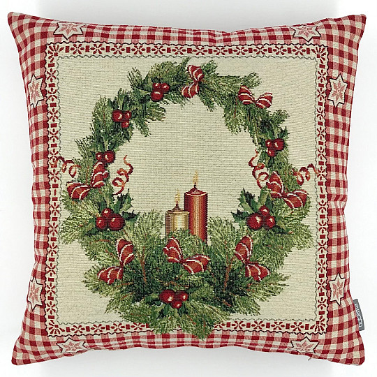 Couverture tapisserie de Noël COURONNE DE NOËL 1