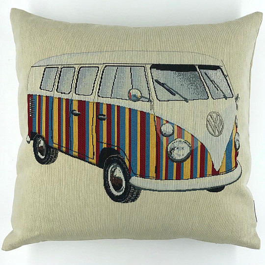 Housse de coussin tapisserie VW HIPPIE BUS