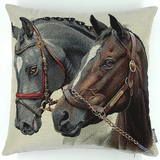 Housse de coussin tapisserie CHEVAUX