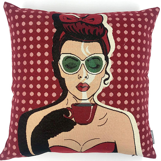 Housse de coussin tapisserie COMICS WOMAN I