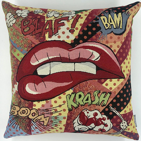Housse de coussin tapisserie COMICS LIPS