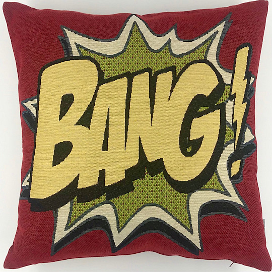 Housse de coussin tapisserie COMICS BANG!