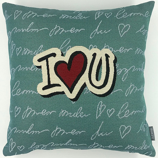 Housse de coussin tapisserie JE T&#39;AIME