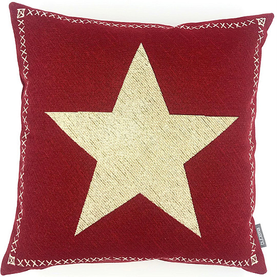 Housse de coussin tapisserie ÉTOILE ROUGE 1