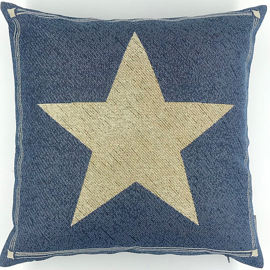 Housse de coussin tapisserie ÉTOILE BLEU 1