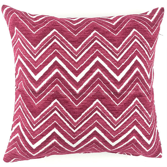 Housse de coussin décorative rose ZIG ZAG