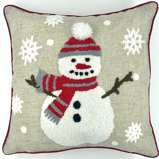 Housse décorative brodée SNOWMAN
