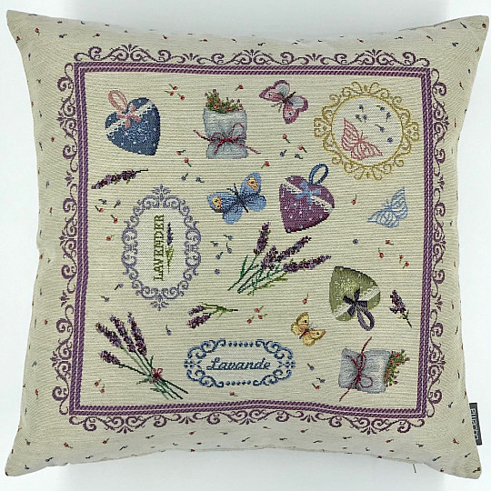 Housse de coussin tapisserie Rêve de lavande
