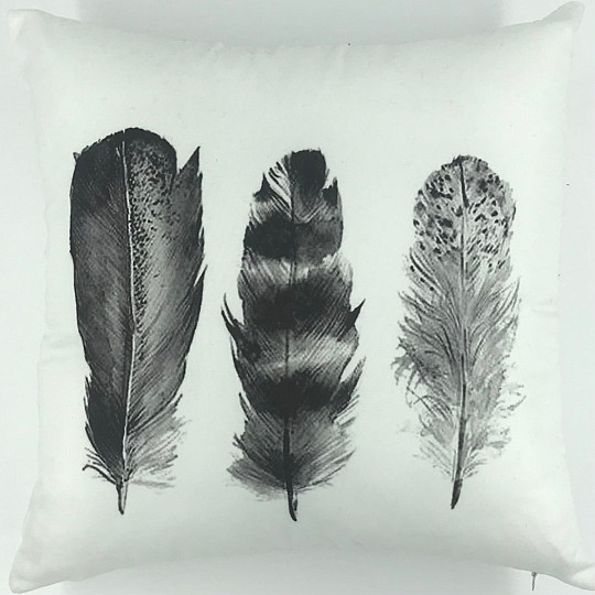 Housse de coussin PLUME NOIR