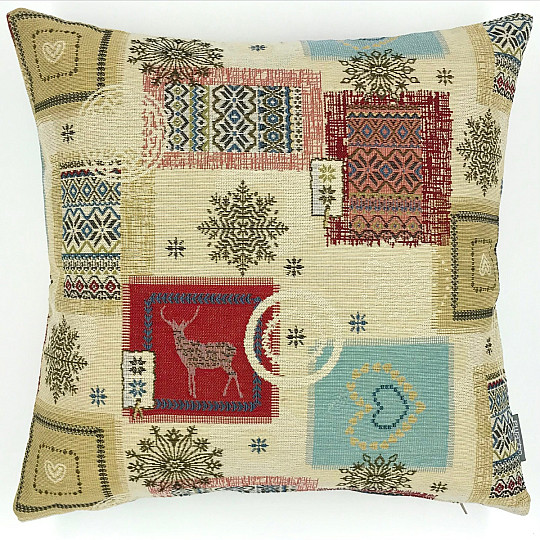 Housse de coussin tapisserie Noël KANDU