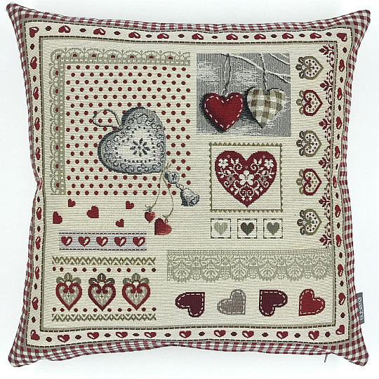 Housse de coussin tapisserie SRDCE NATUR