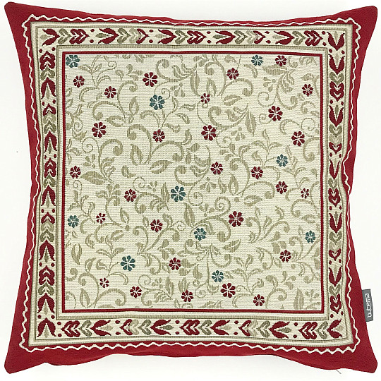 Housse de coussin tapisserie FLEURS DANS UN CADRE