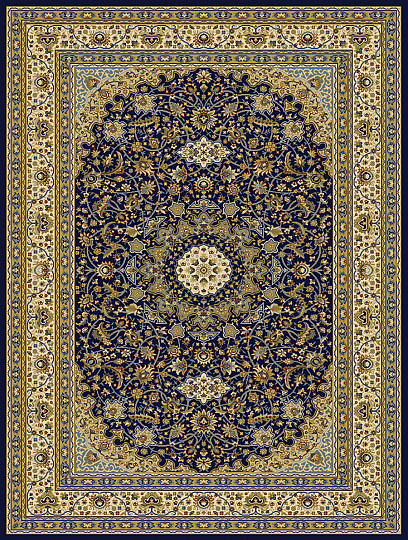 Tapis en pièce KENDRA 711 bleu / beige