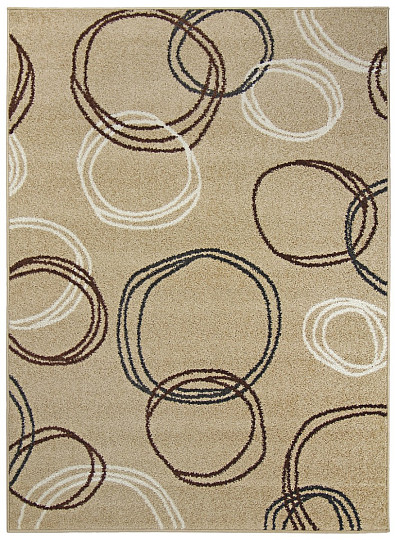 Tapis en pièces LOTTO cercles beige foncé